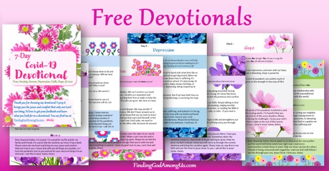 Free 7-day Covid19 Devotional. From fear, anxiety, depression, and sadness... to faith, hope, and love. Free Christian Devotionals delivered to your inbox. Author Shirley Alarie. Prayers to help with anxiety. Prayers for anxiety worry and fear.