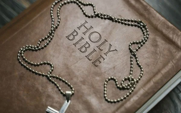 Holy Bible with cross