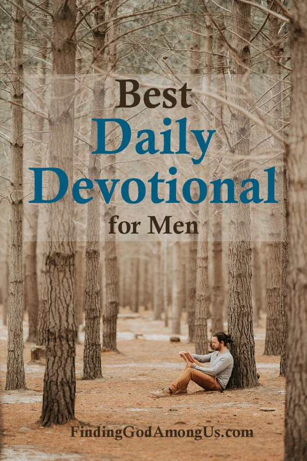Best Daily Devotional for Men Gift Guide -  man reading in woods