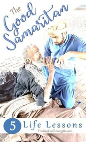 Good Samaritan Life Lessons Man giving old hurt man water